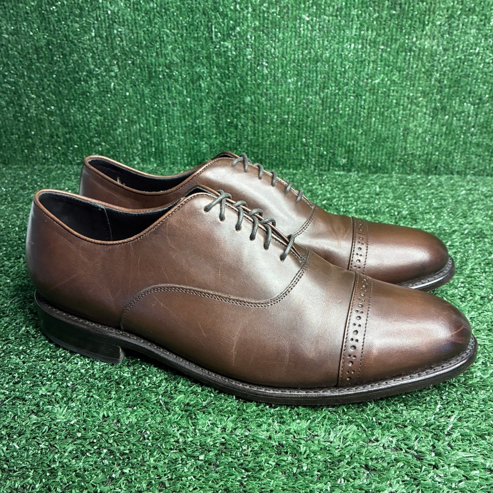 Thursday Executive Cap Toe Brogue Leather Oxford Dress Shoes Brown Mens Sz 11.5